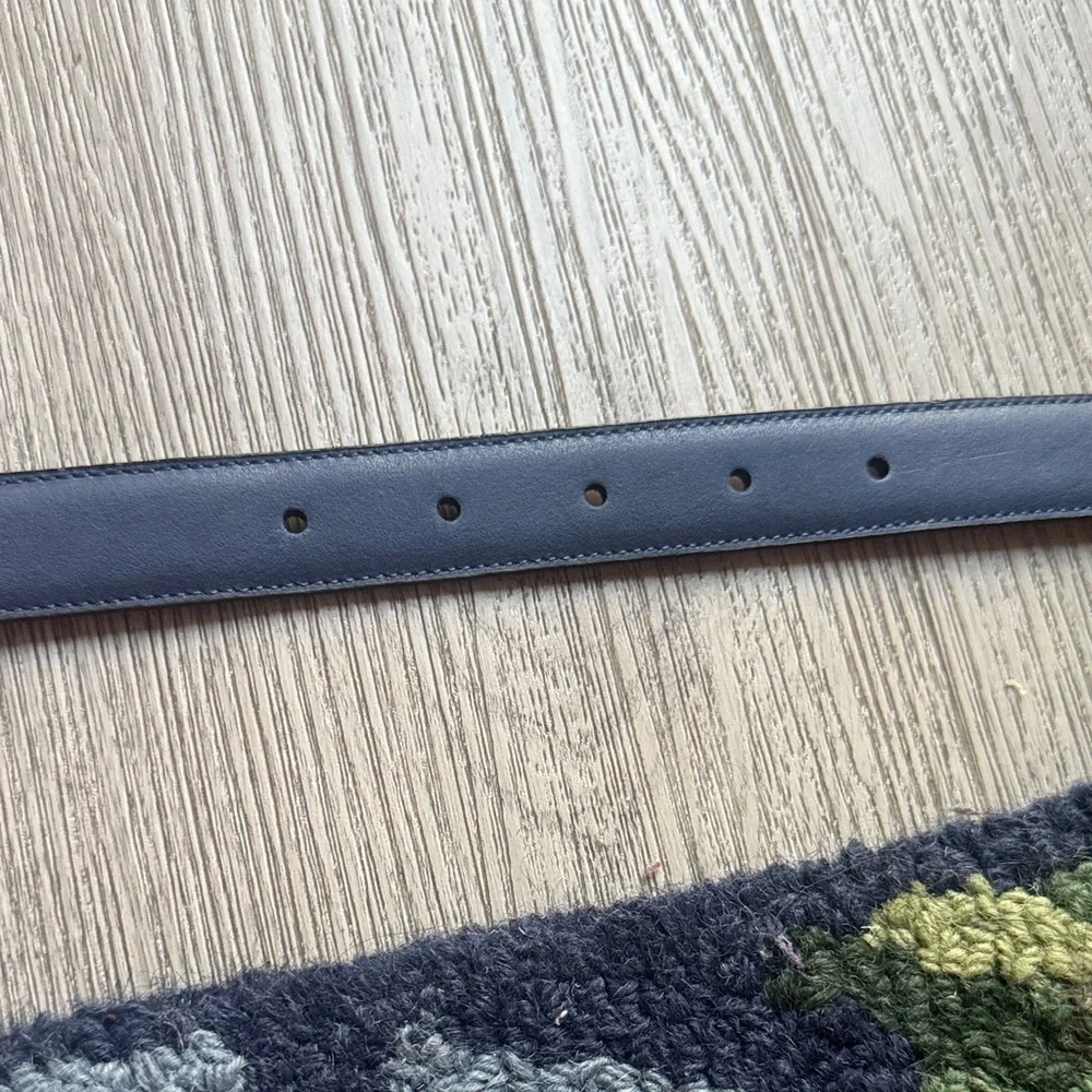 Chaps Beige and Black Leather Belt